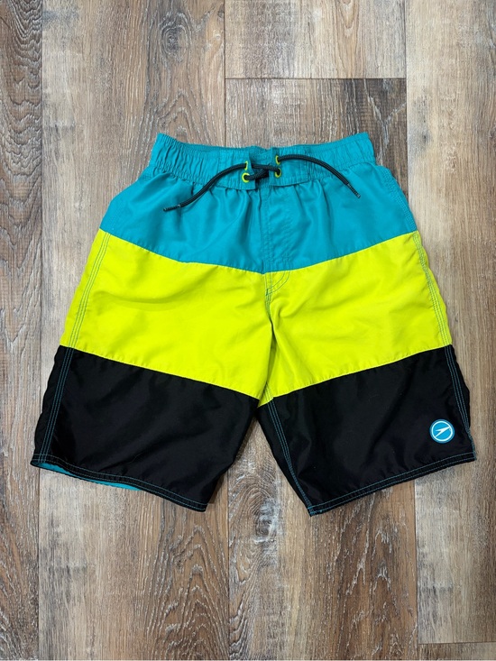 Speedo Other - Speedo Colorblock Swim Trunks - Teal, Lime & Black, Boys Medium Sz 10-12